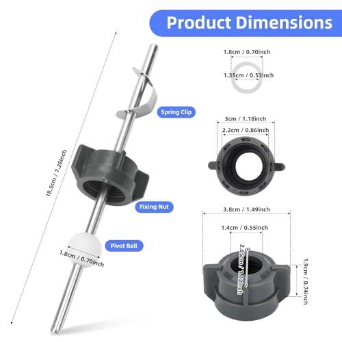 2pcs Bathroom Sink Stopper Drain Replacement Parts Kit, Lavatory Pop-Up Center Piece Assembly with Pivot Ball Rod Repair Compatible with Price Pfister PS2673/ PS469/ PSB327