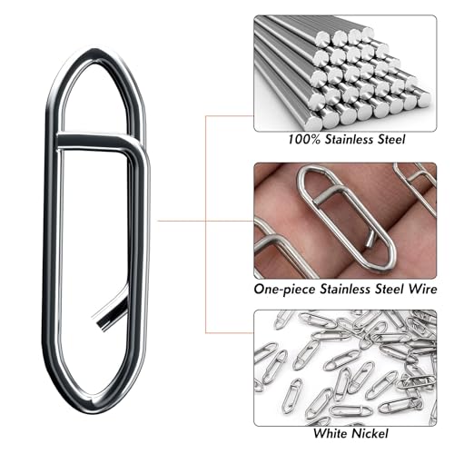 Dr.Fish Fishing Speed Clips Power Quick Clips for Fishing Lures Quick Change Stainless Steel Lure Snaps Saltwater Freshwater Crankbait Tackle Snaps - color: S-50LB-0.6", size: 40 Pack