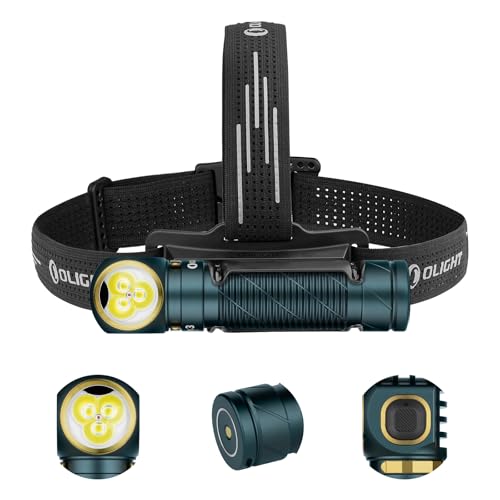 OLIGHT Perun 3 Rechargeable Headlamp Flashlight, 3000 Lumens LED Headlight with Red Light, Waterproof Head Lamp with Headband for Outdoor Camping, Hiking, Working (Dream Blue) - color: Dream Blue