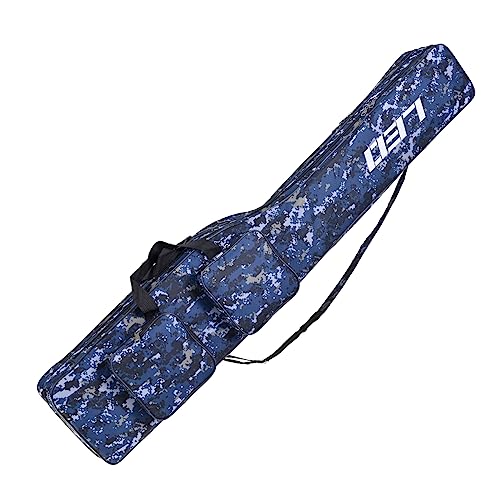 LEOFISHING Fishing Tackle Storage Bag 130cm/4.27ft Portable Fishing Rod Reel Organizer Fishing Pole Gear Tool Cases Carrier Two Layer Durable Oxford Large Capacity Travel Fishing Cover Bag 5 Color - color: Digital Code Camouflage