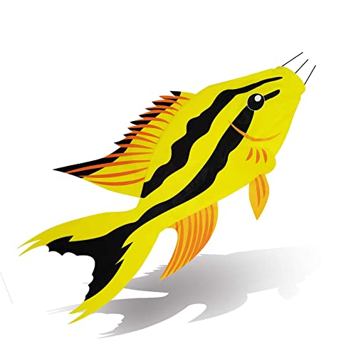 Fish Windsock | Heavy Duty Outdoor Wind Sock for Gardens, Patios, and Decks - color: yellow