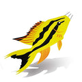 Fish Windsock | Heavy Duty Outdoor Wind Sock for Gardens, Patios, and Decks - color: yellow