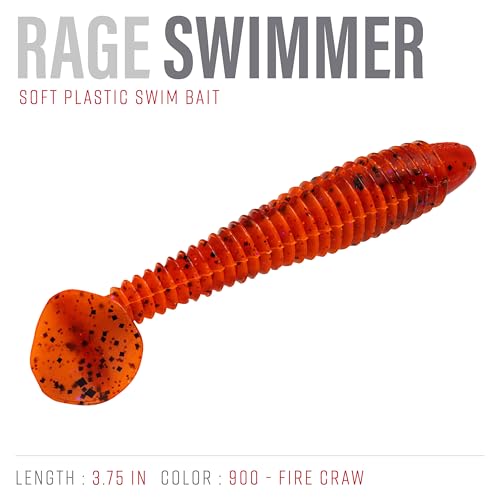 Lew's Rage Swimmer - color: 900 - Fire Craw, size: 3.75"