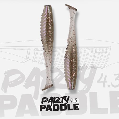 6th Sense – Party Paddle 4.3" – Saltwater Swimbait – Inshore Fishing – Redfish/Trout/Snook – Paddle Tail Soft Plastic - color: Coral Copper