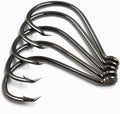 100pcs Size 4#~6/0 Offset Point Octopus Hook with Closed Eye Black High Carbon Steel Sport Circle Hook - size: 4/0（100pcs）