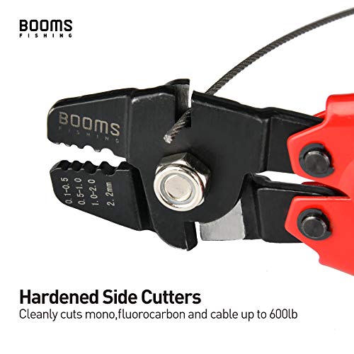 Booms Fishing CP1 Fishing Crimping Pliers, High Carbon Steel Fishing Plier Wire Rope Leader Crimping Tool, 10 inch Crimpers Swager with Ergonomic Handle - style: Red Crimper Only