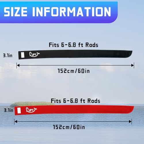 JPY 2 Pcs 3in Wdith Neoprene Fishing Rod Sleeve Protective Rod Covers for Fishing Poles Hook-Resistant Rod Storage Case Fits Spinning Casting Trolling Rods - size: 60 IN
