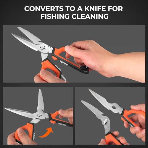 KastKing Paradox 9" & 6" Fishing Scissors - 9" Bait Shears With Sheath & Carabiner, 6" Braided Line Scissors With Stainless Steel Blades, Angler's Kit - style: E: 6" Braid Scissors & 9" Bait Shears