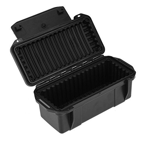 Tbest Outdoor Waterproof Shockproof Airtight Survival Box Storage Container Case Carry Box Black Dry Storage Box for Fishing Camping Hiking Outdoor Activities - color: C