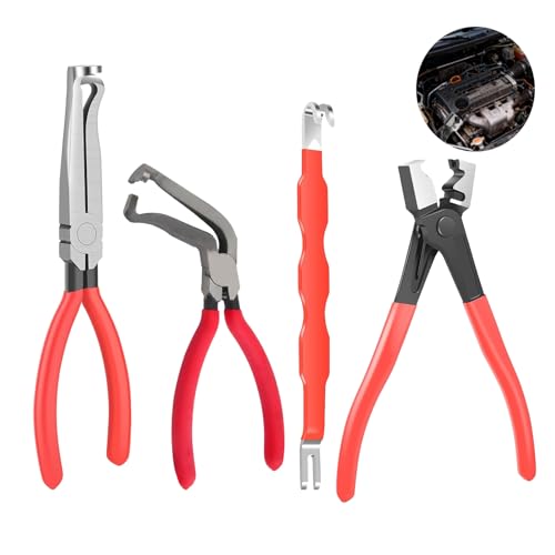 Automotive Electrical Disconnect Pliers Kit, Upgraded High-Carbon Steel Connector Release Tool Set with Straight & Angled Pliers and Terminal Removal Tool for Car Wiring Harness Repair - size: 4SET