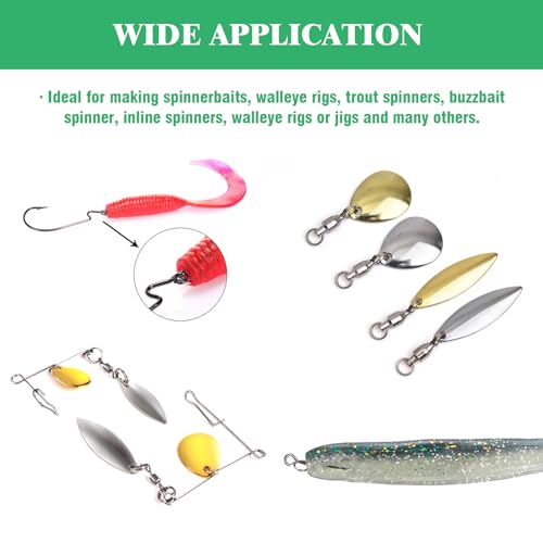 30Pcs Fishing Spoon Spinner Blades Bulk Set for Fishing Lures, Silver and Gold Deep Cup Spoons Easy Spin Spinner Bait Walleye Rig Making Kit for Freshwater Saltwater Fishing Tackle