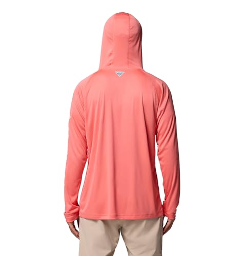 Columbia Men's PFG Terminal Tackle Hoodie - color: Melonade/White Logo, size: X-Small