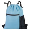 HOLYLUCK Men & Women Outdoor Sport Gym Sack Waterproof Drawstring Backpack Bag (Standard With Drawstring, Light blue) - color: Light Blue, style: Standard With Drawstring
