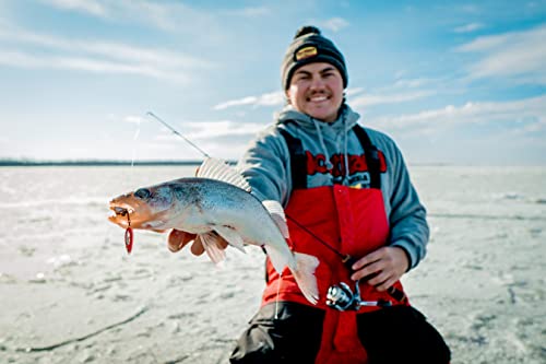 Northland Fishing Tackle Glass Buck-Shot Ice Fishing Jigging Spoon, Assorted Sizes & Colors for Walleye, Perch, and Crappie - color: Super-Glo Redfish, size: 1/4 Oz