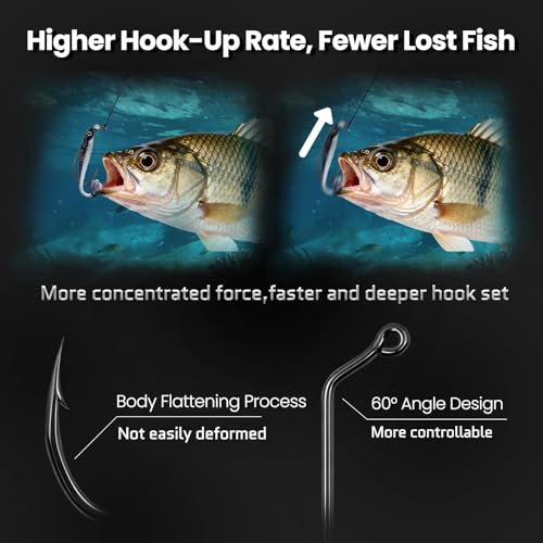 FishTrip 60 Degree Jig Hooks, Long Shank Aberdeen Hooks for Jig Making | 50/100Pcs High Carbon Steel Aberdeen Fishing Hook Jig Molds for Crappie, Bluegill, Panfish, Trout Freshwater Saltwater - size: 2/0_50pcs