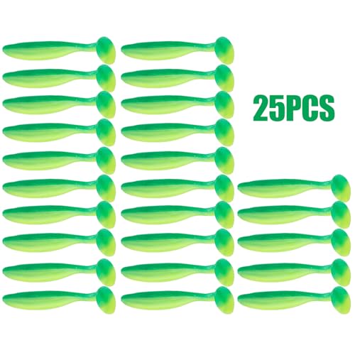 Paddle Tail Swimbaits FS/RE-10 | for Bass Fishing,14 Colors ,Fishing Lures with Flash Blade,Freshwater Saltwater ,Bass Bait,for Trout Catfish Pike - color: Color H, size: 12cm,25pcs