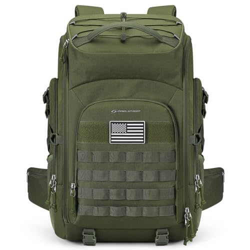 Maelstrom Tactical Backpack for Men, Water Resistant 40L Military Bag | Molle System, 900d Polyester, Laptop Pocket, Load Compression, Tripod Straps, For Hunting, Travel, Hiking,Gym, Camping - color: C.army Green