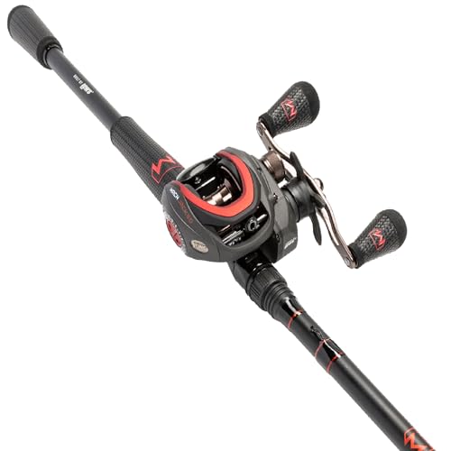 Lew’s MACH Jacked Baitcast Reel and Fishing Rod Combo, HM50 Graphite Rod, Tanso Tech Reel Frame and Sideplate, Carbon Fiber Drag System, 7.5:1 Gear Ratio - size: 7'0"