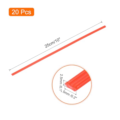 MECCANIXITY 20pcs 10 Inch Plastic Welding Rods PP Welding Strips Welder Rods for Car Bumper, Kayak Repair, Plastic Welder, Red - color: Red, size: 10 Inch