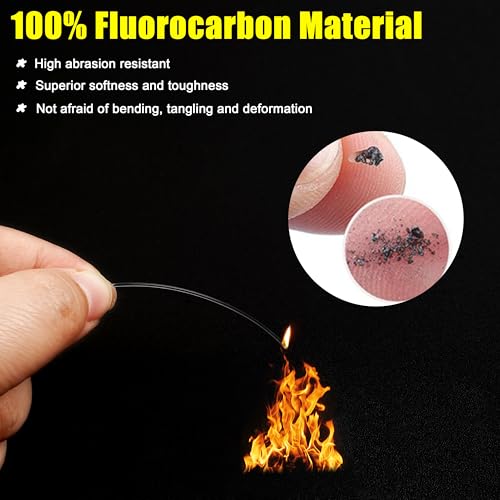 Fluorocarbon Fishing Leader, 12/24pcs Fluorocarbon Leader Line with Swivels Snap Invisible Fishing Wire Leader Connect Tackle Lures Bait Hooks for Saltwater Freshwater - size: 20lb, style: 24pcs