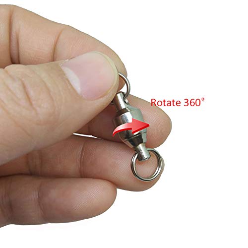 25/50pcs Ball Bearing Swivel Fishing Stainless Split Ring Fish Hooks Connectors for Saltwater 7LB-132LB - size: 8#-1.38"/88LB- 25PCS