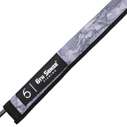 6th Sense ProSix Rod Sleeve – Hook-Resistant Neoprene Covers for Superior Durability, Color-Coded Rod Storage or Organization, Floating Material (Inshore Gray, Spinning) - color: Inshore - Gray, style: Spinning