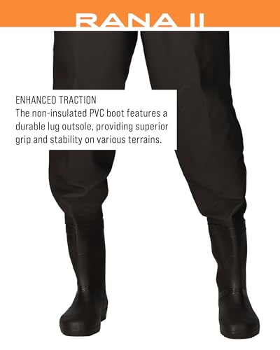 FROGG TOGGS Men's Rana II PVC Waterproof Fishing Boot Foot Chest Wader for Fishing - color: Brown
