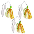 Reaction Tackle Spinner Bait, Compact Profile Fishing Lure with Flash and Vibration for Bass, Trout, Pike, Salmon and Walleye (3-Pack) - color: Hot Tiger, size: 3/8 Oz