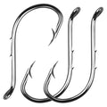 Octopus Baitholder Fishing Hooks, Sharp Barbed Beak Fish Hooks Black High Carbon Steel Circle Jig Hook, Size: 8# - 6/0, 50/100pcs - size: 3/0-100PCS