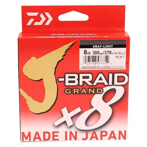 Daiwa J-Braid Grand 8 X 300 YDS Filler Spool - color: GRAY LIGHT, style: 300 Yards 8 Lb