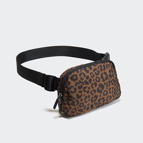 Pander Two Way Zipper Fanny Pack Nylon Everywhere Belt Bag for Women, Water Repellent Waist Packs, Crossbody Bags with Adjustable Strap (Midnight Leopard) - color: Midnight Leopard