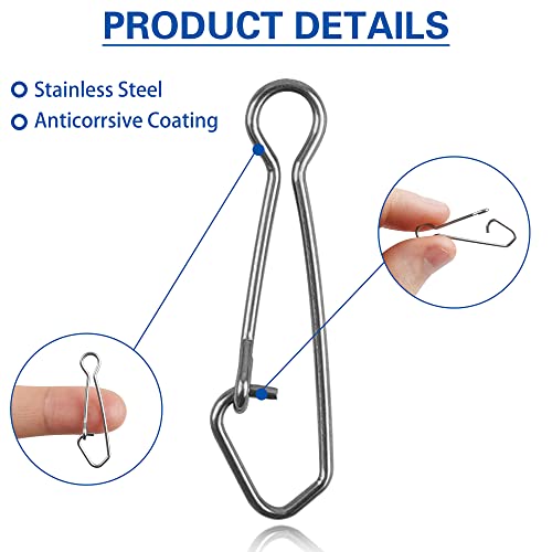 Sinker Slides for Fishing,Fishing Line Sinker Slides with Duo Lock Sinkers Weight Silder Sleeve Swivel Duo Lock Snaps for Saltwater Surf Bottom Fishing Fish Fider Rig Catfish Rig - color: Blue Hook Snap, size: 35 Pack