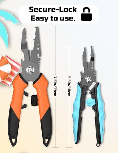 7.5"Fishing Split Ring Pliers, 5.5"Fishing Pliers | Multi-Function Fishing Gear,Stainless Steel Fishing Tools