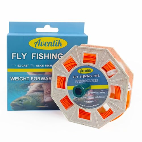Aventik ProWeight WF Floating Fly Fishing Line Welded Loops Weight Forward Freshwater Trout Fly Line Kit WF 3 4 5 6 7 8 Low Stretch Slick Coating Accurate Casting - color: Hot Orange, size: 3F