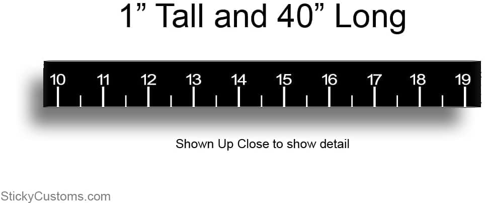 Fish Ruler for Boat, Self-Adhesive Measuring Sticker, Black, 40 Inch Vinyl Waterproof Fishing Decal - color: Black