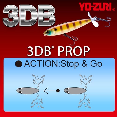 Yo-Zuri 3DB Prop Floating Lure, Prism Shad, 3 1/2-Inch - color: Prism Ghost Shad, size: 3-1/2"