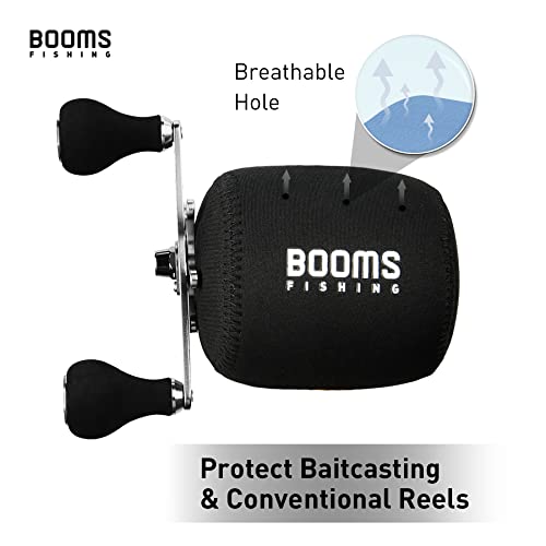 Booms Fishing RC1 Neoprene Reel Cover, Round Baitcasting Reels Cover, Fit for 50 100 200 300 400 800 1000 2000 3000 4000~10000 Conventional Reels, S/M/L/XL Size - size: XL (4.7" W x 3.7" D)