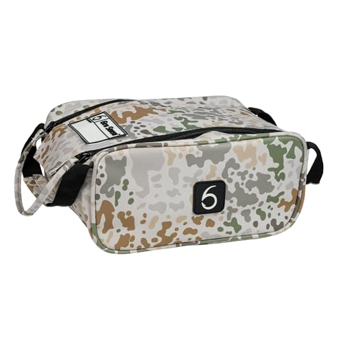 6th Sense – Bait Bag – Soft Plastic Storage Bag – Holds 15 to 20 Packs – Tackle Organizer – Clear Label Window - color: Caddo Camo - Brown