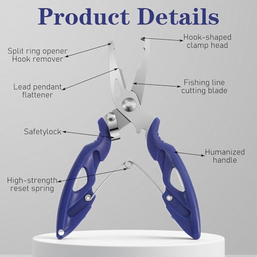 200 Pcs Fishing Stainless Steel Split Rings, 5 Sizes with Split Ring Pliers, Heavy Stainless Steel Splits Ring for Fishing and Lure Making, Saltwater Ready