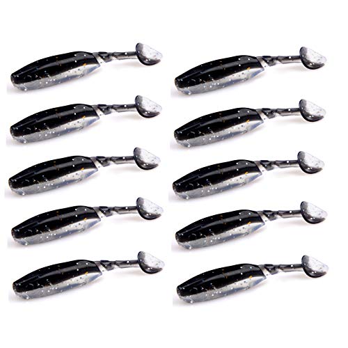 2.16in PVC Artificial Crappie Bass Bait with Paddle Tail 0.08oz.Shad Swimbaits 10-Pack Soft Baits Sea Ocean River Lake Streams Catfish Trout Pike Snapper Walleye - color: F 10pcs