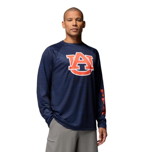 Columbia Men's Collegiate Terminal Tackle Heather Long Sleeve Shirt - color: Aub - Collegiate Navy, size: Small