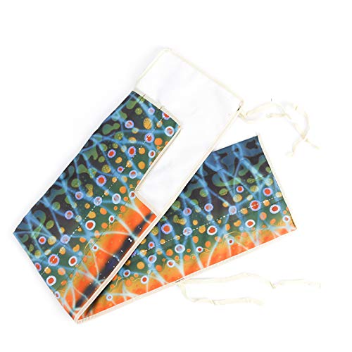 M MAXIMUMCATCH Maxcatch Fly Rod Sock, Thicken Cotton Fabric Protector Rod Cover with 4 Compartments, for 9ft/10ft 4-Sec Fly Rod - color: Brook Trout, size: For 9FT 4-SEC Fly Rod