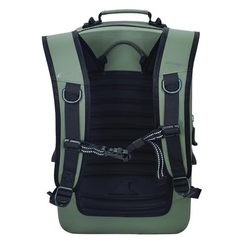 Breakwater Supply™ Fogland Waterproof IP68 Submersible Backpack | Laptop Sleeve & Airtight Zippers for Outdoors, Hunting, Fishing, Waterfowl, Floating Dry Bag, Unisex, TPU (Marsh Green, 25L) - color: Marsh Green, size: 25L