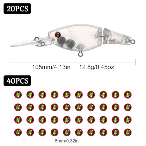 20pcs/25pcs Fishing Blanks Lures Kit Fishing Topwater Unpainted Swimbait Unpainted Crankbaits Hard Baits DIY Lure for Bass Salmon Trout Saltwater and Freshwater - color: 20PCS 4.13″/0.45oz