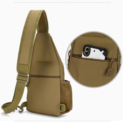 Sling Bag Crossbody Backpack for Men, Tactical Chest Shoulder Bags Daypack | Camouflage Cross Body Bag with Convertible Waterproof Shoulder Strap Trendy Casual Daypacks and Water Bottle Holder Chest Bag - color: Black 2