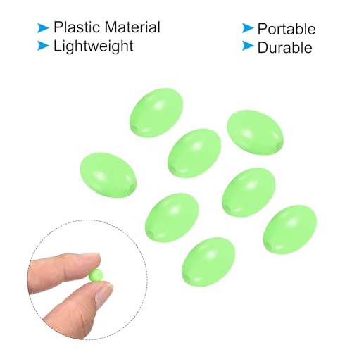 PATIKIL Glow Fishing Beads Plastic Oval Rubber Luminous Fishing Bait Eggs Rig Bead Tackle Lures Accessories with Box - color: Green, size: 12x8mm