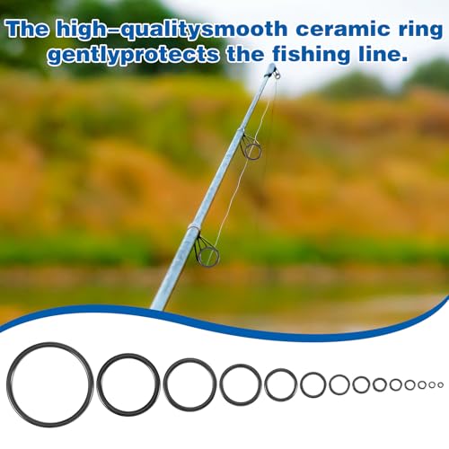 28 Pcs Fishing Rod Eyelet Repair Kit 14 Sizes Ceramic Guide Ring Replacement Kit Fishing Rod Repair Accessories
