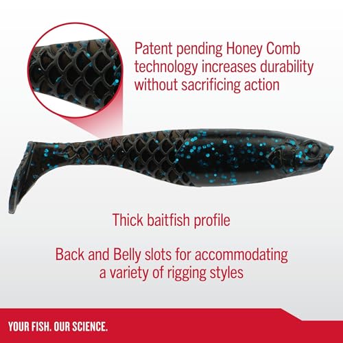 Berkley PowerBait Paddlin' PowerStinger Fishing Soft Bait - color: HD Yellow Perch, size: 4 1/4"