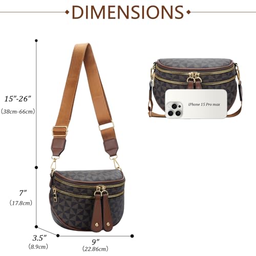 KKXIU Crossbody Sling Bag for Women Trendy Fanny Pack Vegan Leather Chest Bag | Trendy - color: 1-brown
