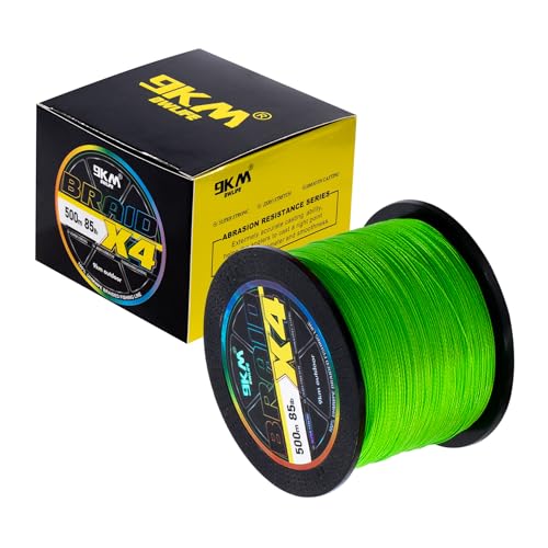 9KM DWLIFE Braided Fishing Line 8LB-120LB Dyneema Fishing Line, Zero Stretch & Anti-Bite Coating for Freshwater/Saltwater Fishing 4/8 Strands - color: Green, size: 150m（164Yards)-15lb(4 Strands)